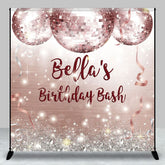 Aperturee - Aperturee Shiny Disco Ball Glitter Custom Birthday Backdrop